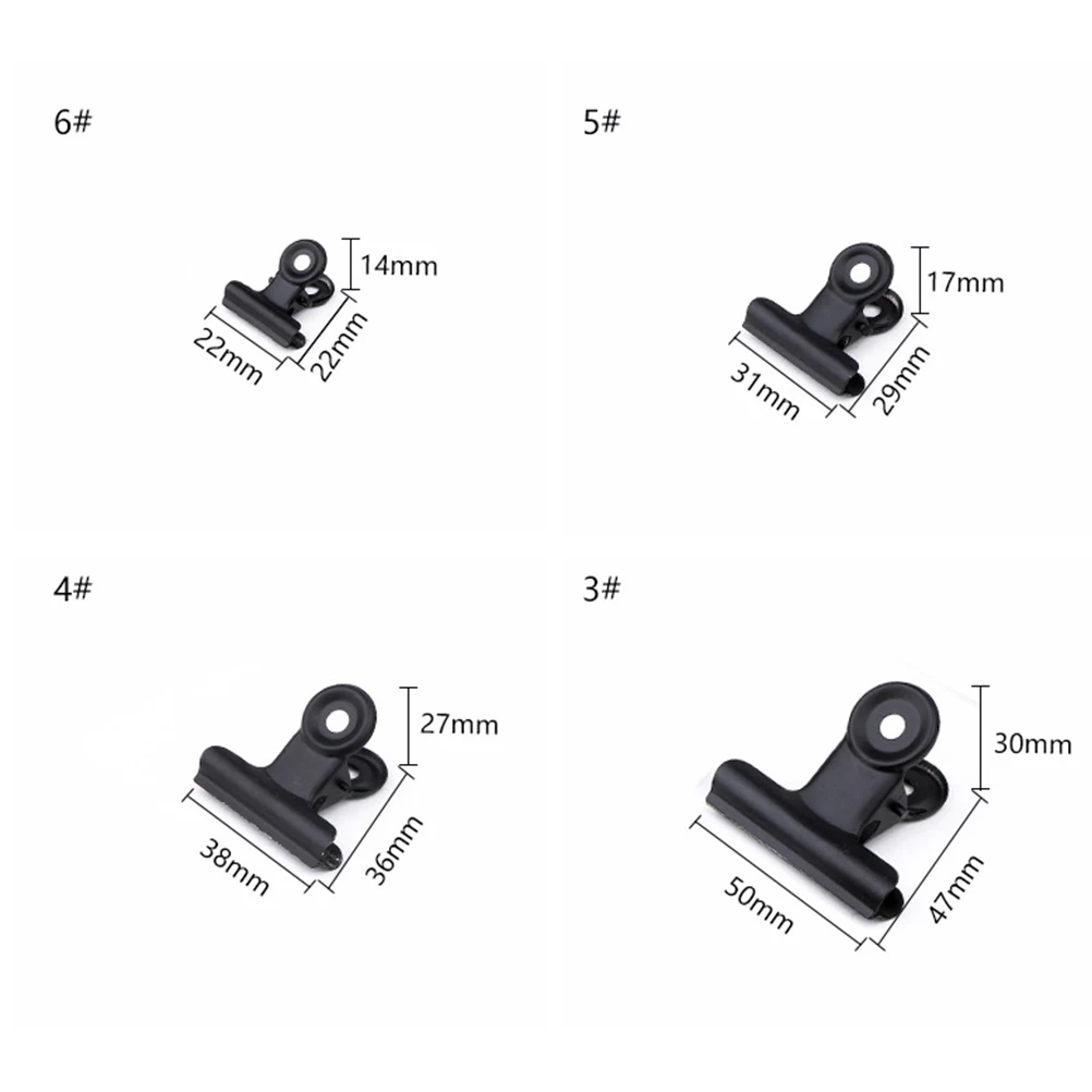 

30 Pcs Bill Folder Office Clip Iron Ticket Holder Note Clips Paper Black Fixing Pin