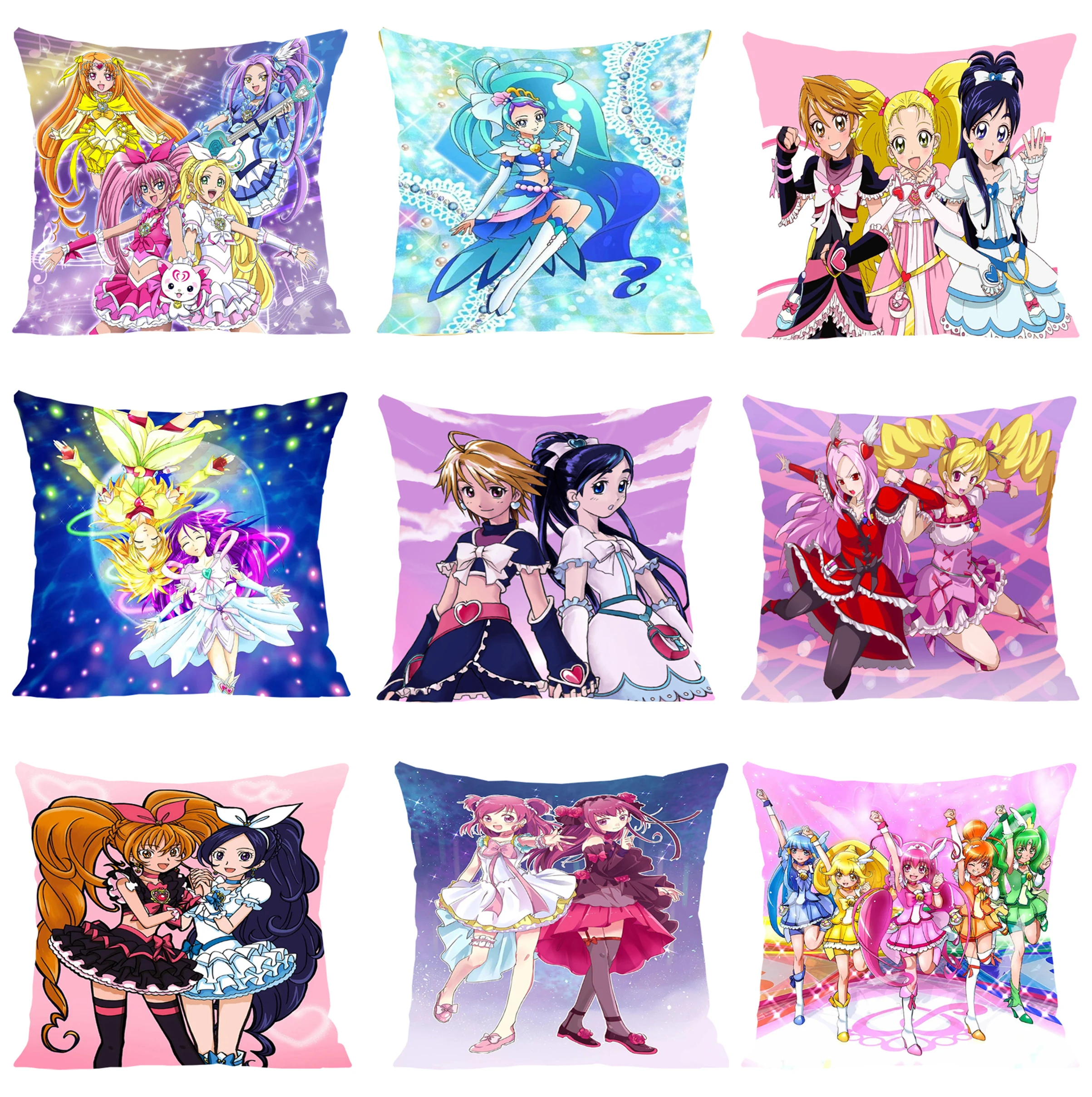 

P-Pretty Cure Cushion Covers for Decorative Cushions Cushion Cover 50x50 Pillow Cases 45x45 Pillowcase 45*45 Home Decoration