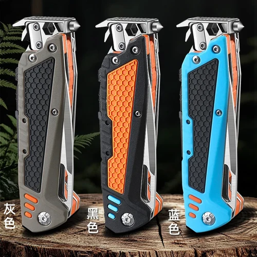 Imagen 2 del producto Nuevo Cuchillo Plegable Multifuncional, Herramienta EDC para Senderismo y Camping al Aire Libre, Cuchillo Plegable Portátil Multiusos, Cortador de Cajas de Emergencia