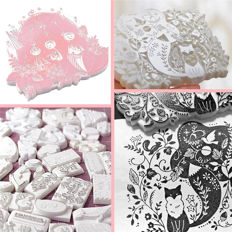 AED5-10 Pieces Rubber Blocks Easy To Carve Rubber Stamp Materials Craft Supplies For DIY Projects Scrapbook Card Making