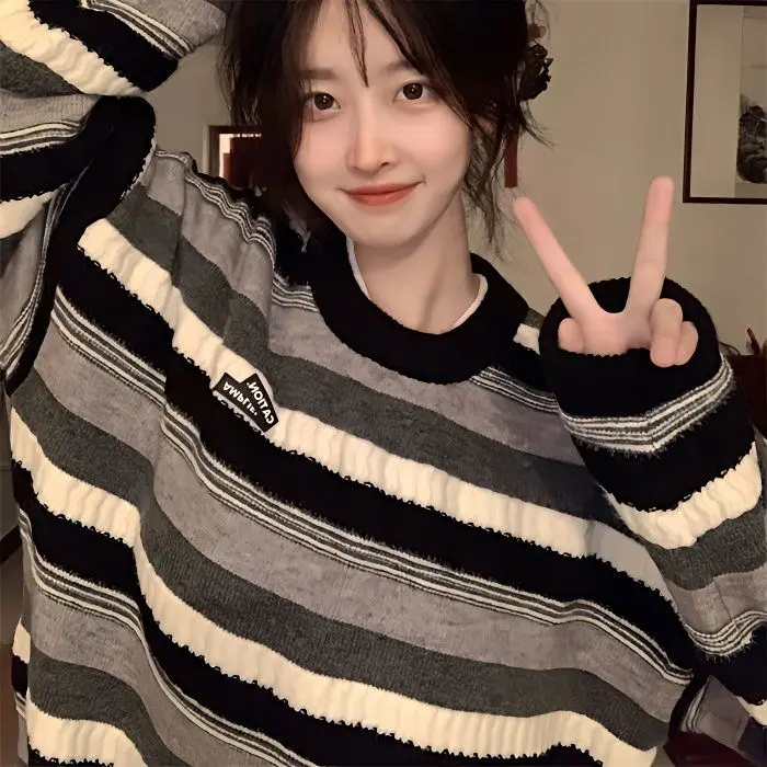 2025 Nuevo en prendas de punto, ropa de mujer, tops Y2K, ropa de calle de suéter para mujer, ropa femenina para hombre, ropa femenina superior