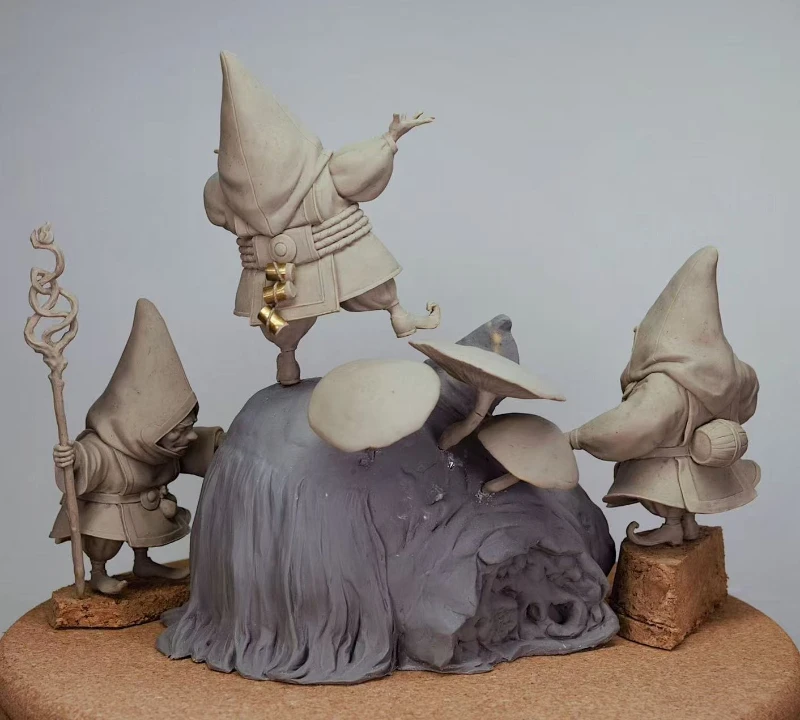 Die-Cast Resin Figure Model Kit Return To Nature Gnomes and Troll Head Hobby Miniature Toys Unassembled Unpainted DIY Diorama