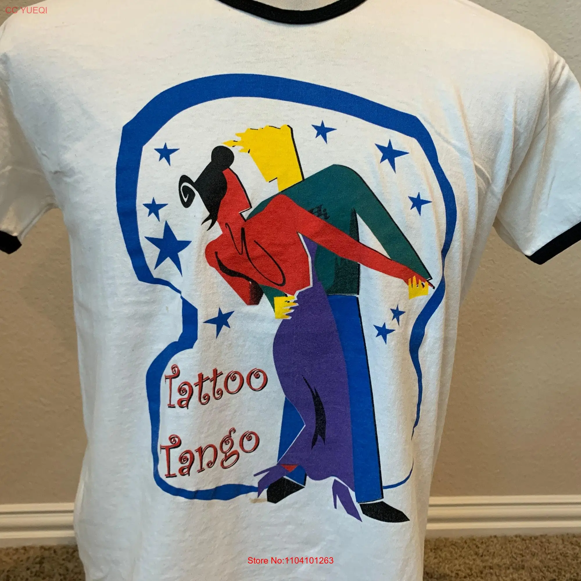 Vintage 90's Tattoo Tango T Shirt Size L long or short sleeves