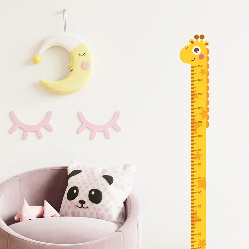 1pc Cartoon Animals Height Measure Wall Sticker Giraffe Wallpaper Child Growth Ruler Growth Chart For Kids Bedroom Baby Nursery