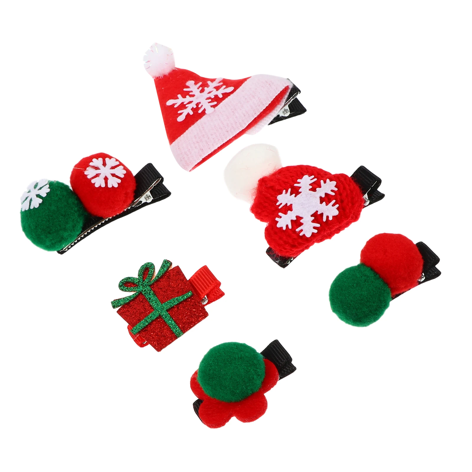 

Christmas Hair Clips Accessories 2 Sets Xmas Hairpin Kids Hair Ball Autumn Winter Supplies Barrettes Baby Christmas Style Bright