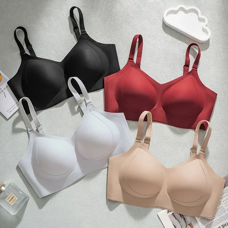 Seamless Invisible Bra for Women with Large Breasts and Small Shoulders Removable Pads Underwear Comfortable Supportive Bra