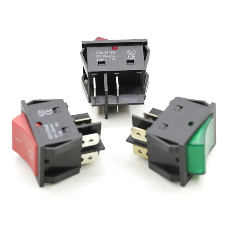 KCD4 20A 25A 30A 35A 40A on off 4p 6p led light rocker switch for welding machine with good price from yueqing factory