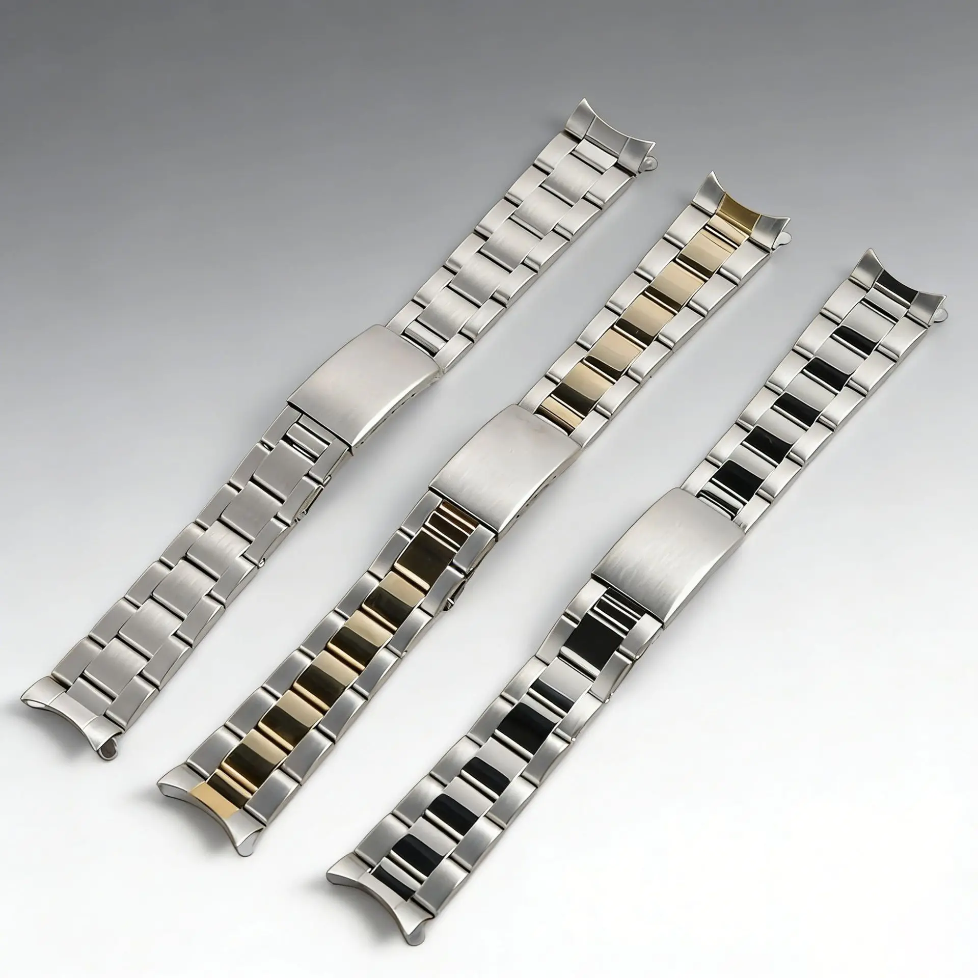 Curved End Watchband For Rolex SUBMARINER DAYTONA Yacht-Master GMT NH35 Watch Strap Stainless Steel Bracelet 13/17/18/19/20/21mm