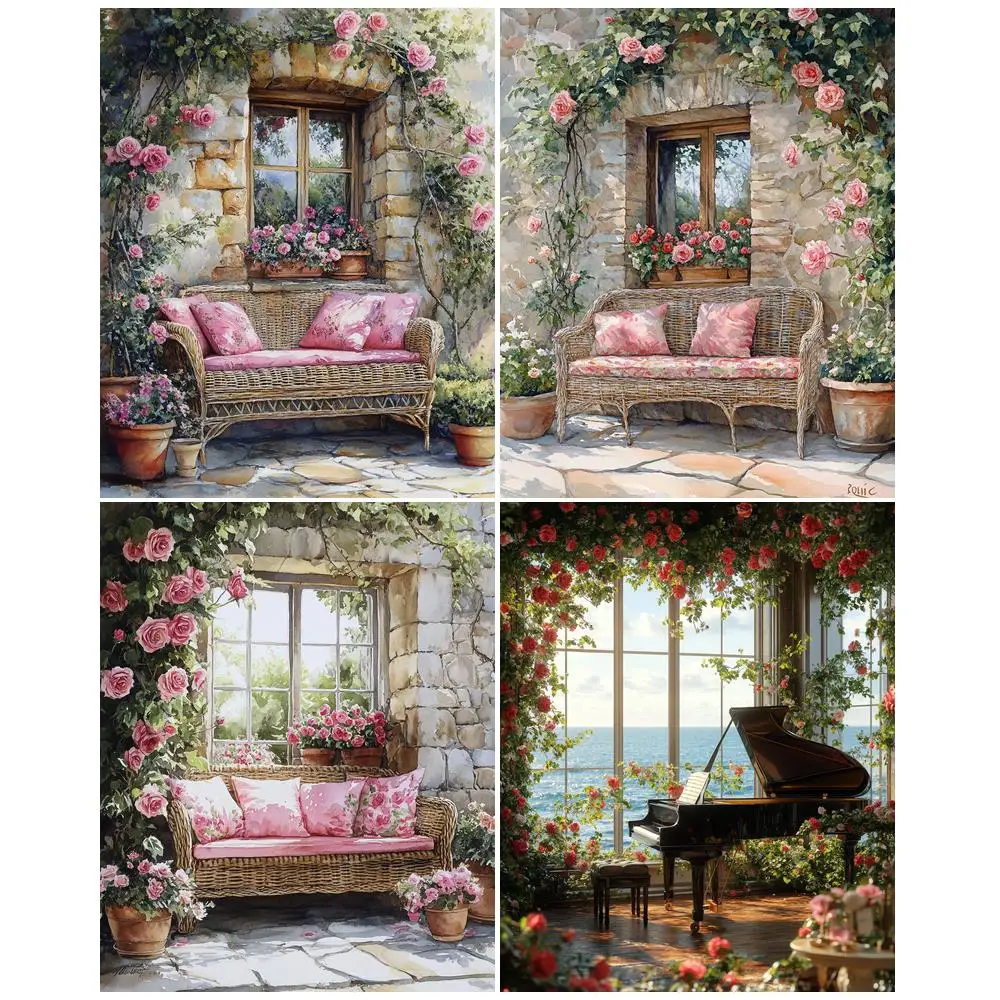

GATYZTORY Oil Painting By Numbers Scenery On Canvas HandPainted acrylic paint diy Numbers Painting art Coloring By Number