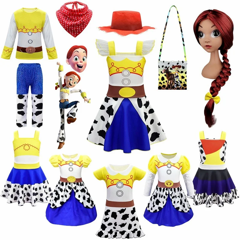 Halloween Toy Story 4 Girl Jessie Dress Cartoon 3D Printed Clothes Baby Cowgirl Costume Child Cosplay Buzz Lightyear Fancy Dress