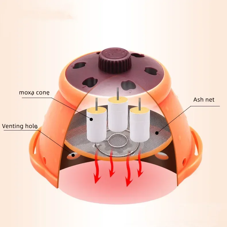 Household Traditional Increase Yang Chinese Moxibustion Therapy Anti Ash Smokeless Royal Mugwort Moxas Burning Box