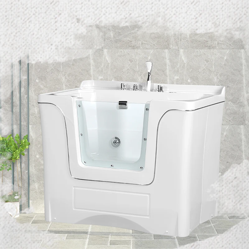 Hot Sale Dog Grooming Tub Fiberglass Bathing Tub Pet Massage Spa Bathtub Handheld Showerhead Bubble Colored Light Surfing Ozone