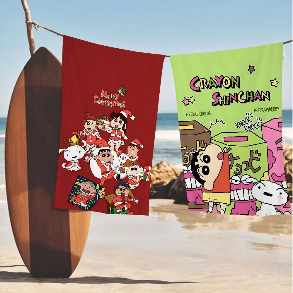 Cute C-Crayon S-Shin-Chans Bath Towel Microfiber Soft Water Absorbing Breathable For Girl Kids Decorative Cartoon Beach Towel