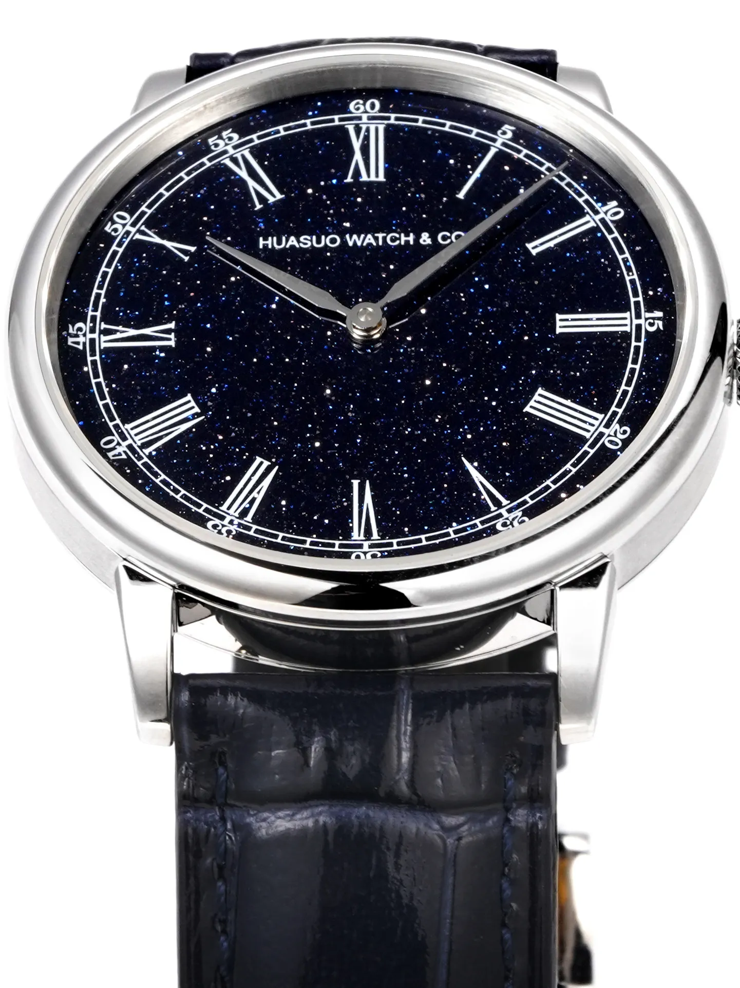Huasuo Natural Blue Sand Disc Men's Mechanical Watch 38mm Literary Light Luxury Star Watch