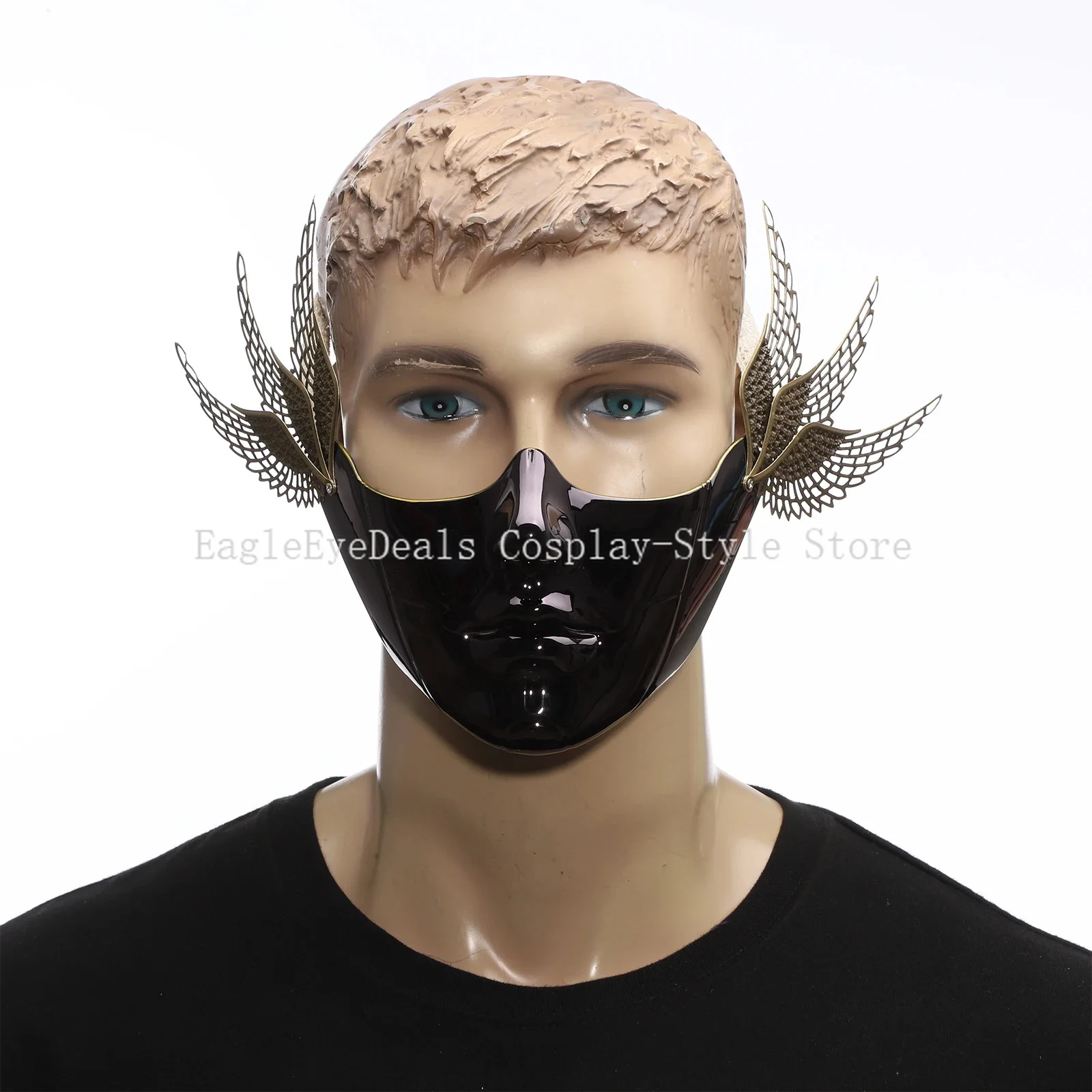 Mechanical Half Face Mask คอสเพลย์หมวกกันน็อก Prop สุนทรียศาสตร์เทคโนโลยี Cyberpunk Carnival ฮาโลวีน Props Unisex หน้ากากตกแต่ง