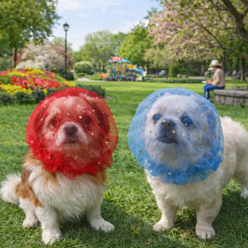 

Breathable Pet Protective Mask Adjustable Polyester Anti-Bite Head Cover Comfort Dog Protective Veil Random Eating Prevention