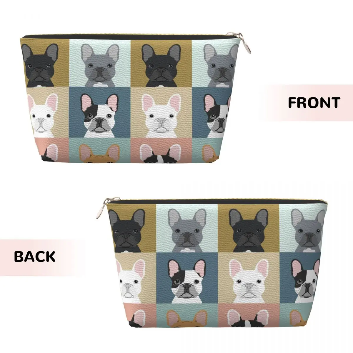 Custom French Bulldog Travel Cosmetic Bag for Women Frenchie Dog Lover Toiletry Makeup Organizer Ladies Beauty Storage Dopp Kit