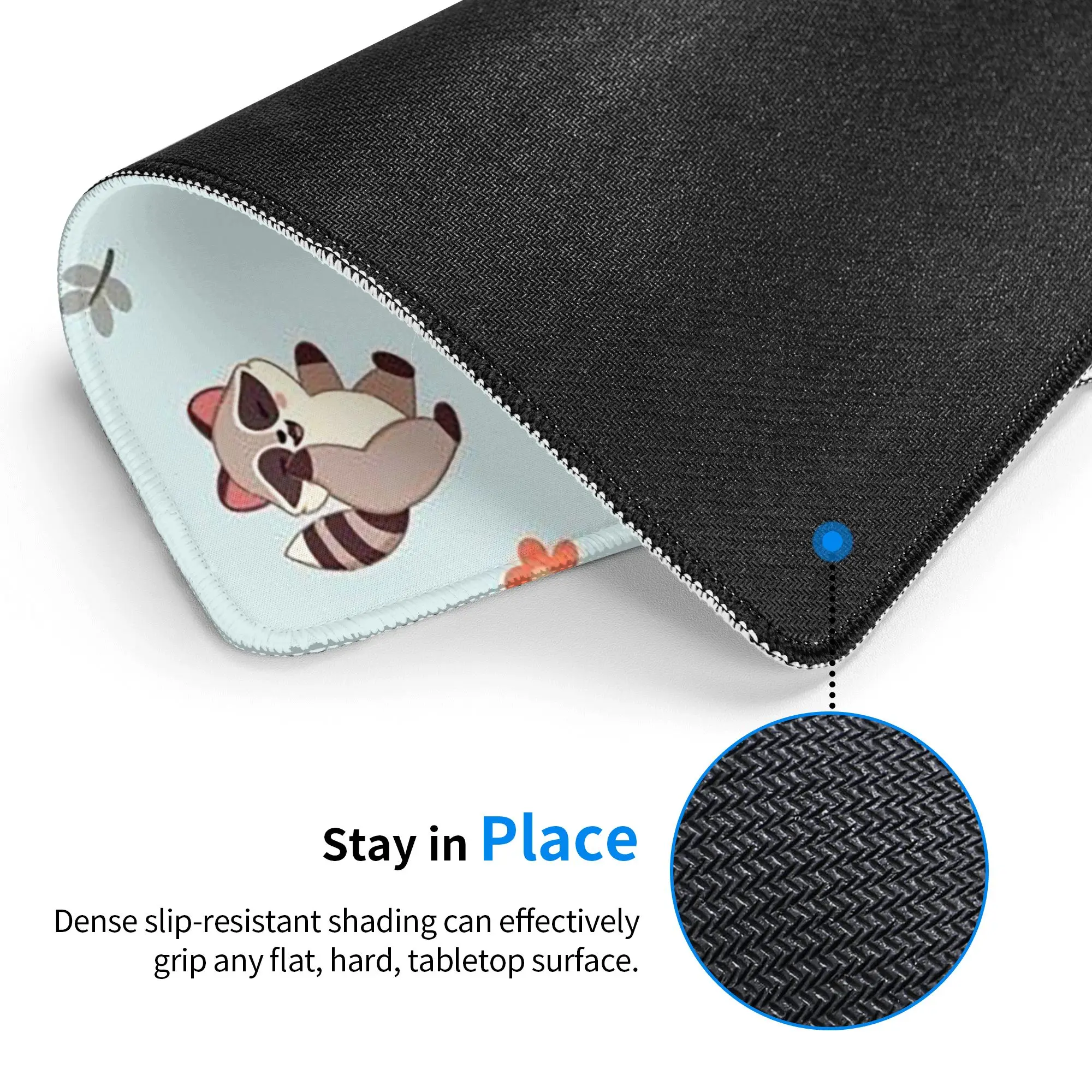 Cute Cartoon Brown Raccoon Pattern Mouse Pad Computer Keyboard Mouse Mat Gamer PC Laptop Desk Mat Office Accessories Table Mats