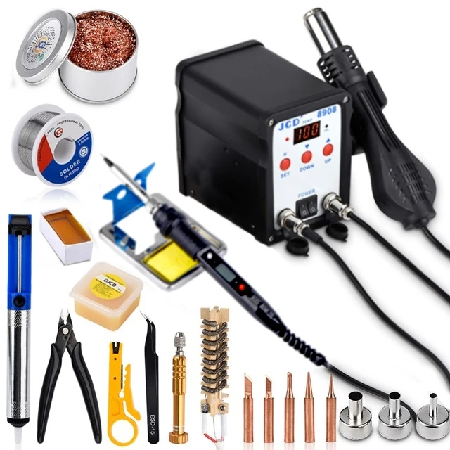 JCD 8908 750W 2-in-1 Soldering station hot air gun Soldering iron digital display mobile phone maintenance SMD Soldering station