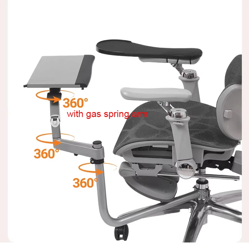 OK010 Full Motion Chair Shaft Clamp Keyboard Support + Chair Arm Clamp Elbow Wrist Support Mouse Pad Arm Rest  for Office & Game