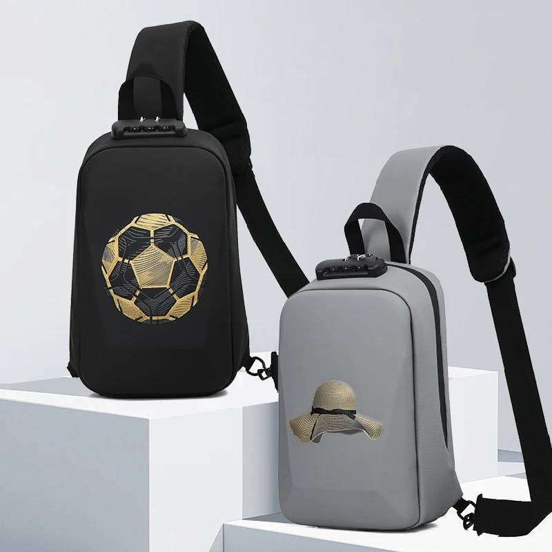 Fashion Business Crossbody Bag Anti-theft Combination Lock Chest Packs Travel Storage Shoulder Bag Unisex Chest Bags Men's gift