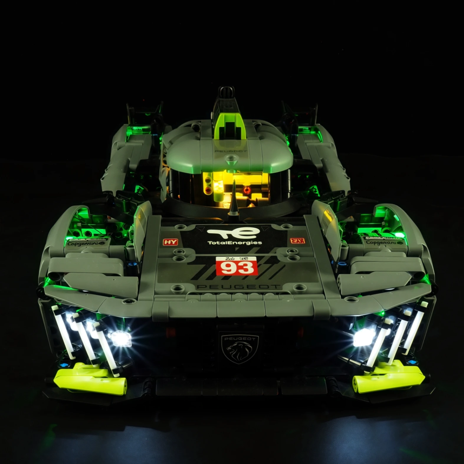 (لا تشمل اللبنات) أضواء LED لتقنيات 42156 بيجو 9X8 24H لو مان الهجين Hypercar سباق السيارات أضواء الزخرفية #4