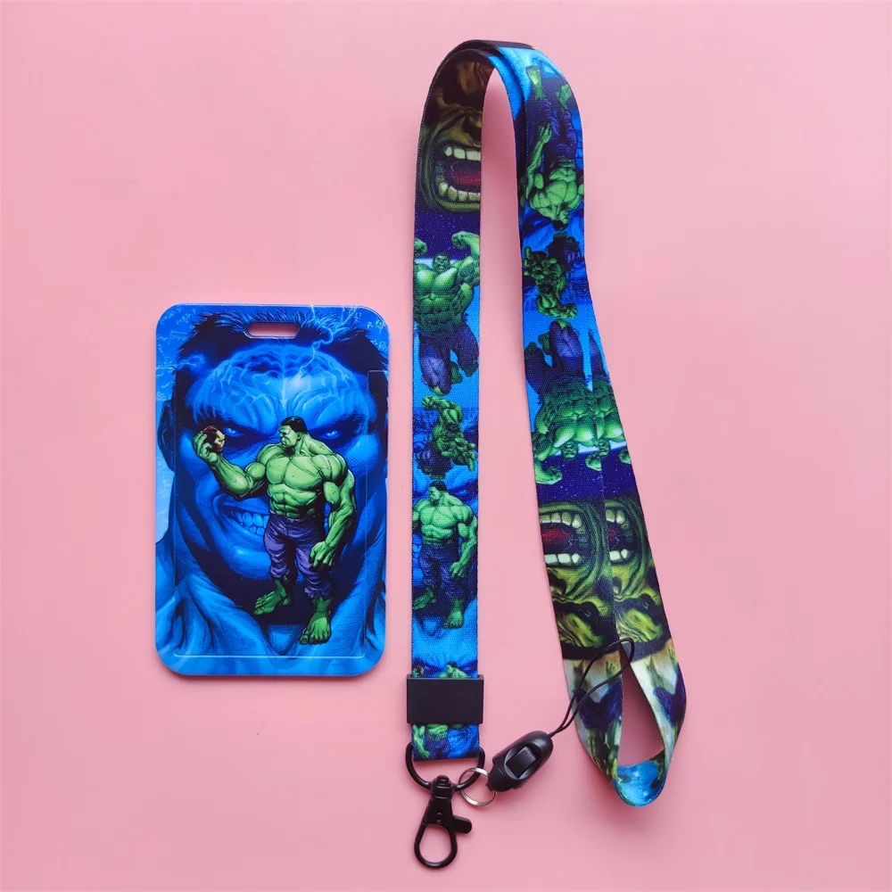 Disney Hulk ID Card Holder Lanyards Men Business Credit Card Case Neck Strap Boy Superhero Badge Holder Retractable Clip