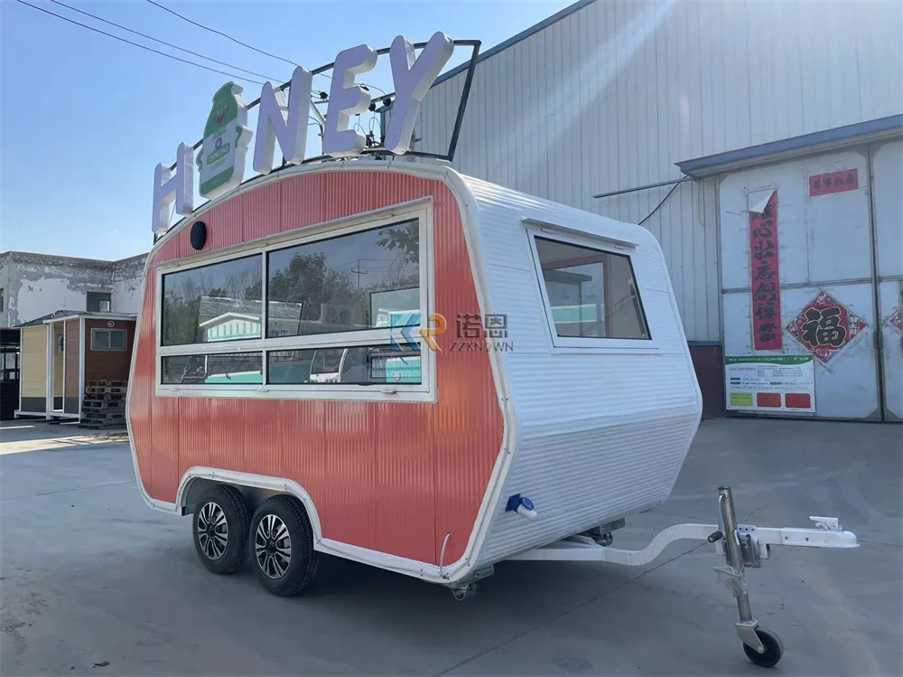 

Outdoor Mobile Concession Food Truck Trailer Snack Pizza Kiosk Custom Food Trailer Vending Cart Hot Dog Van Fully Equipped