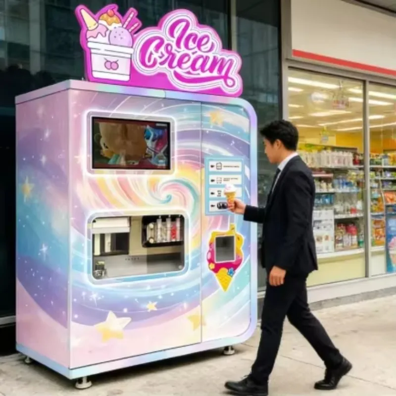Automatic Soft Ice Cream Machine Yogurt Milk for Restaurants Hotels Cafes-AC220-240V 1-Year Warranty Customized Logo
