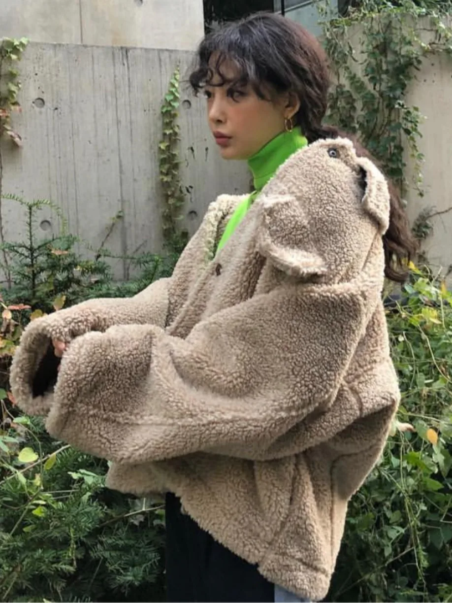 Calor sli gola de pele de cordeiro emenda algodão feminino jaet primavera outono inverno comute sle comprimento regular on-line exclusivo