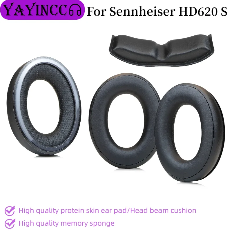 

YAYINCC 1pair Ear Pad For Sennheiser HD620 S Headset Gamer Replacement protein skin ear pad/Head beam cushio