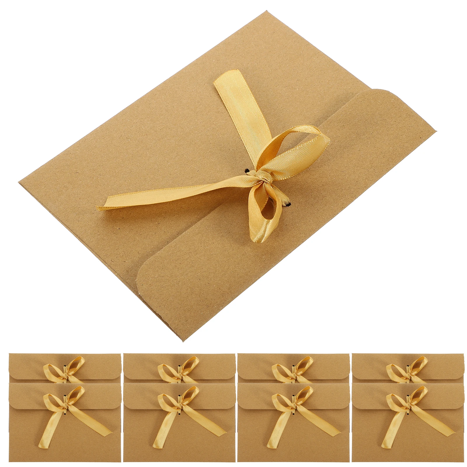 

Vintage Style Kraft Paper Envelopes Greeting Cards Holders Packaging Bags Gift Cards Storage Bags Bowknot Design 50Pcs