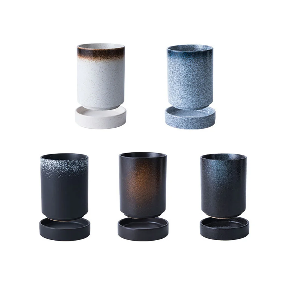 

1Pcs Ceramic Chopsticks Storage Container Kitchen Rack with Drain Hole and Ceramic Pad Flatware Organizer Spoon Fork