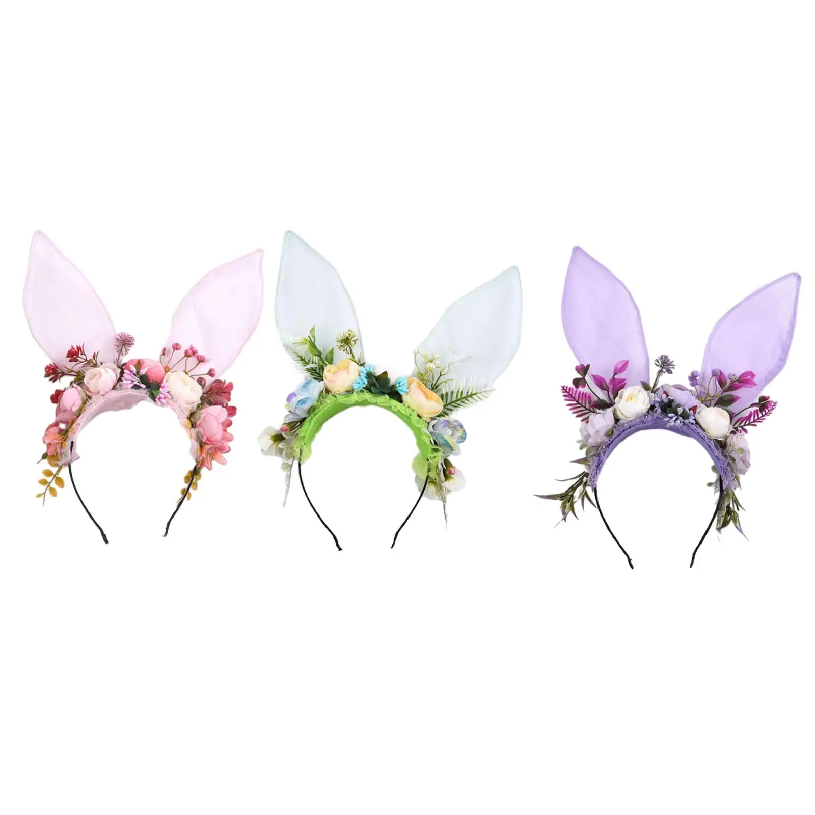 Faixa de cabeça com orelhas de coelho de fada, acessórios de cabelo para cosplay, carnaval, aniversário