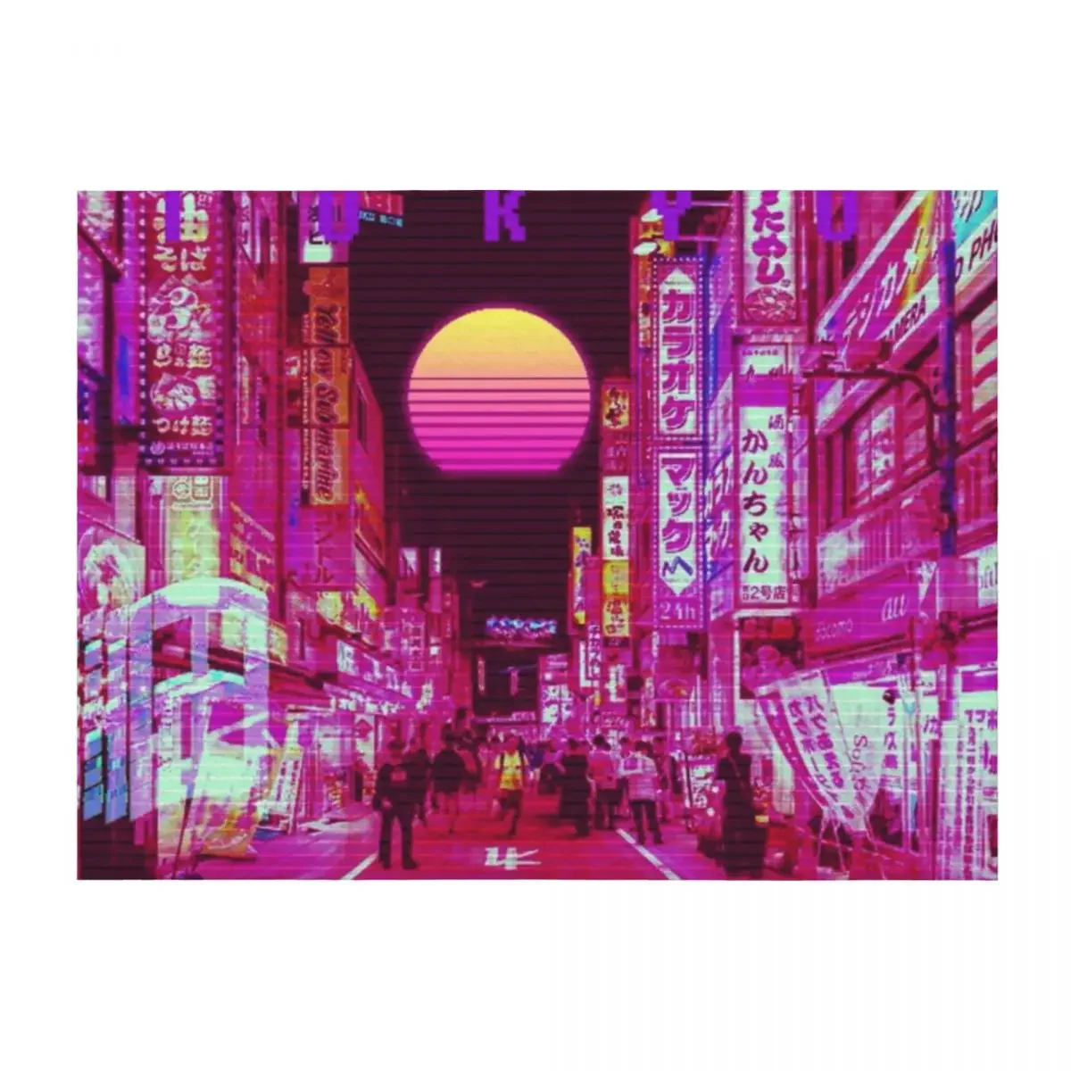 

tokyo vaporwave Throw Blanket Warm Custom Thermals For Travel Luxury Thicken Blankets