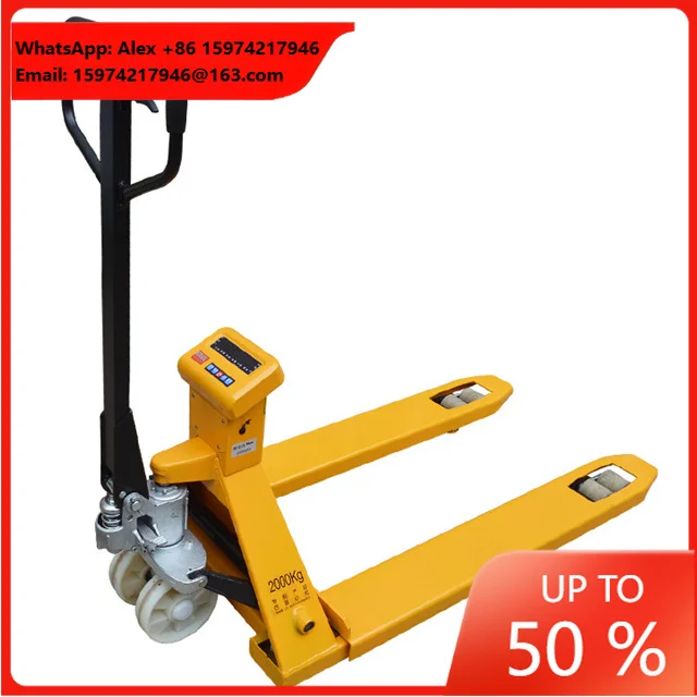 FANGGONG 2-3T Manual Hydraulic Pallet Truck With Scale And Printer High Efficiency All-Terrain