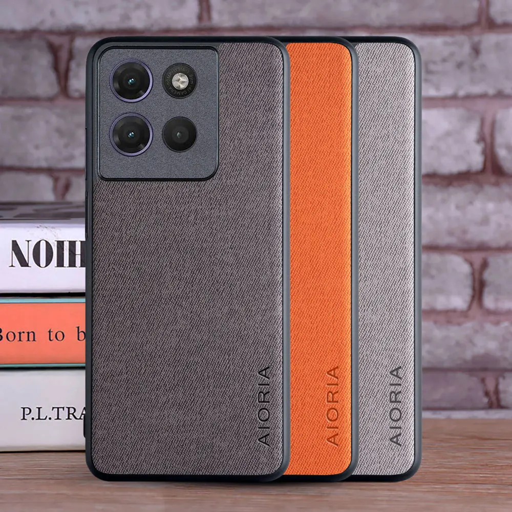 Case for Motorola Edge 70 Max 5G Leather Fashion Soft TPU Master Hard Textile Leather Fashion Phone Cover for Edge 70 Max Case