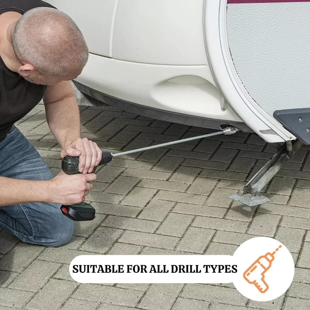 

19mm Extended Jack Adaptor 15cm Corner Caravan Leg Winder Solid Durable Rust Resistant Caravan Camping Repair Tool Accessory