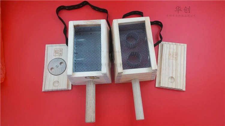 medical use Two Holes solid wood moxibustion box moxibustion box appliance wood moxa burner acupuncture point massage device
