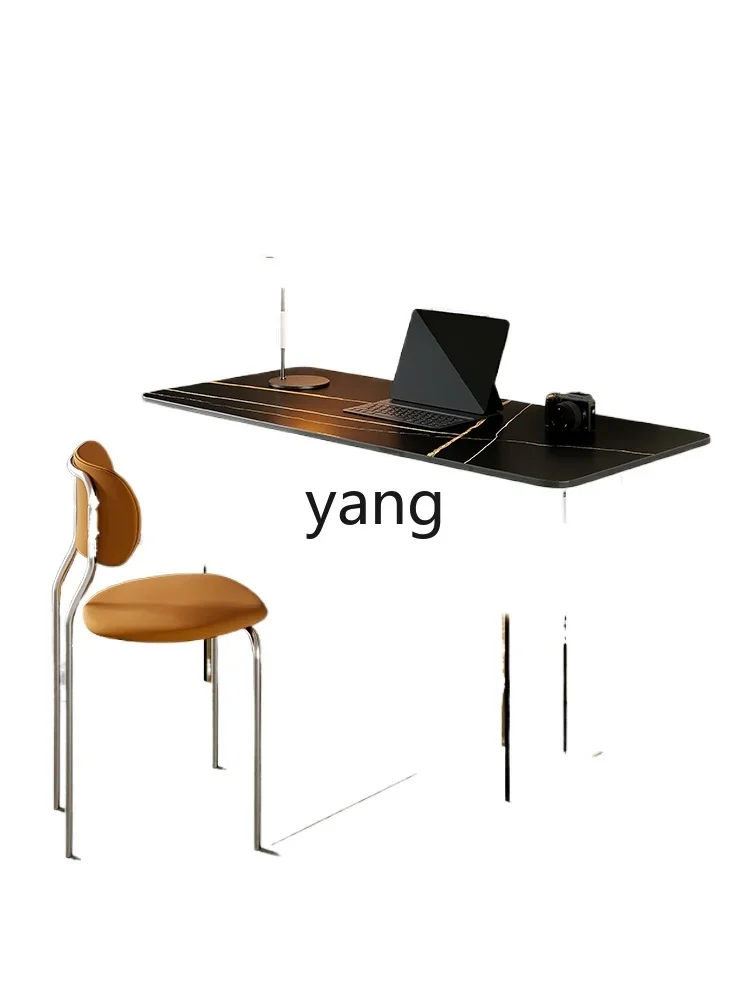 

lmm Acrylic Stone Plate Computer Desk Small Apartment Home Suspension Office Study Table Simple Long Desk