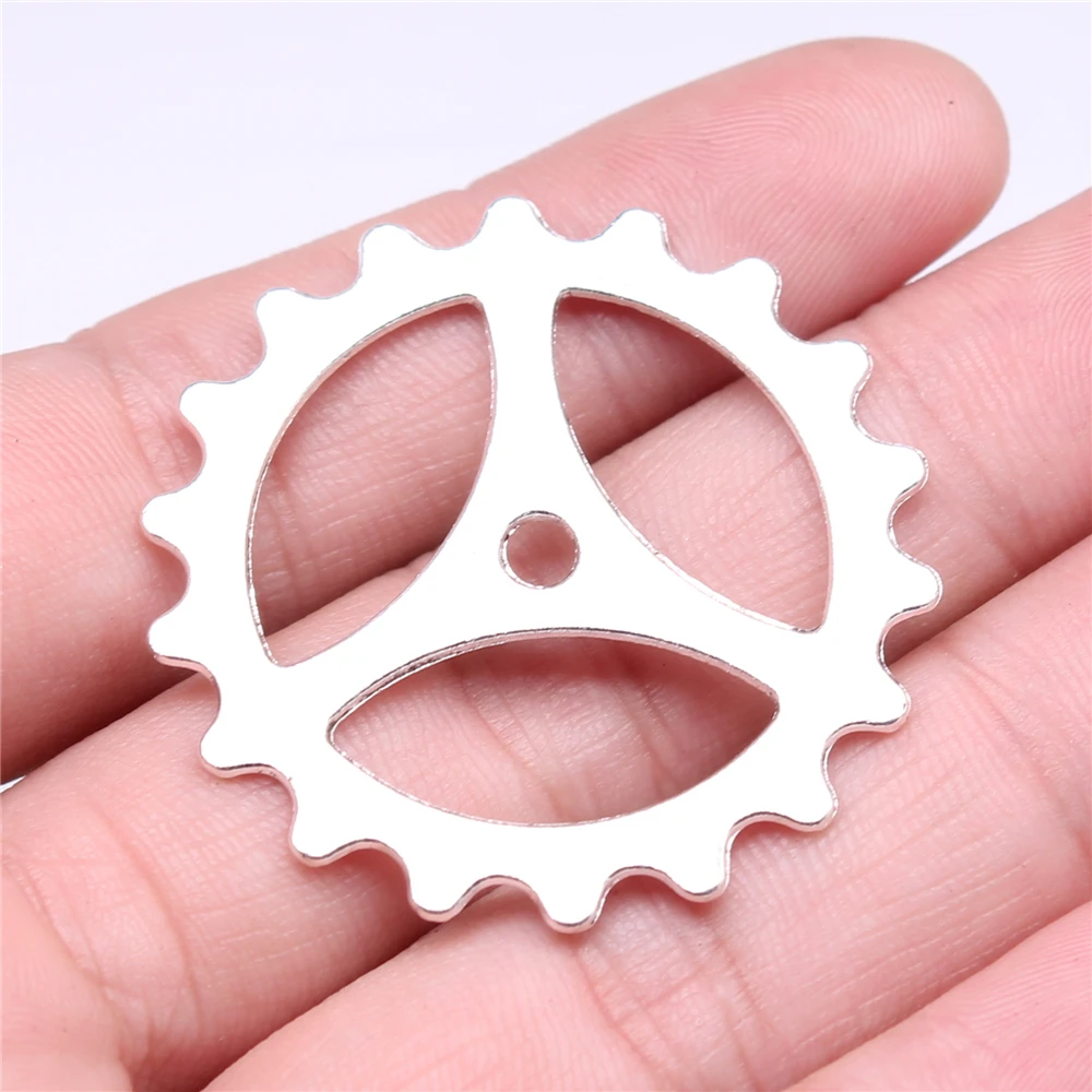 WYSIWYG 4 sztuk 40mm biegów Steampunk Charms wisiorek DIY ocena biżuteria 2 kolory antyczne srebro kolor antyczne odcień brązu