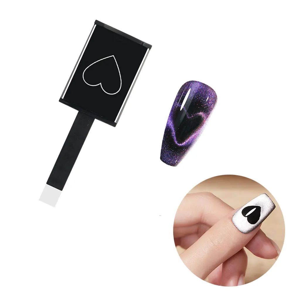 1/2pcs Heart-shaped Cat Eye Magnet Super Strong Rectangular Magnet Rod Nail Cat Eye Magnet Tools