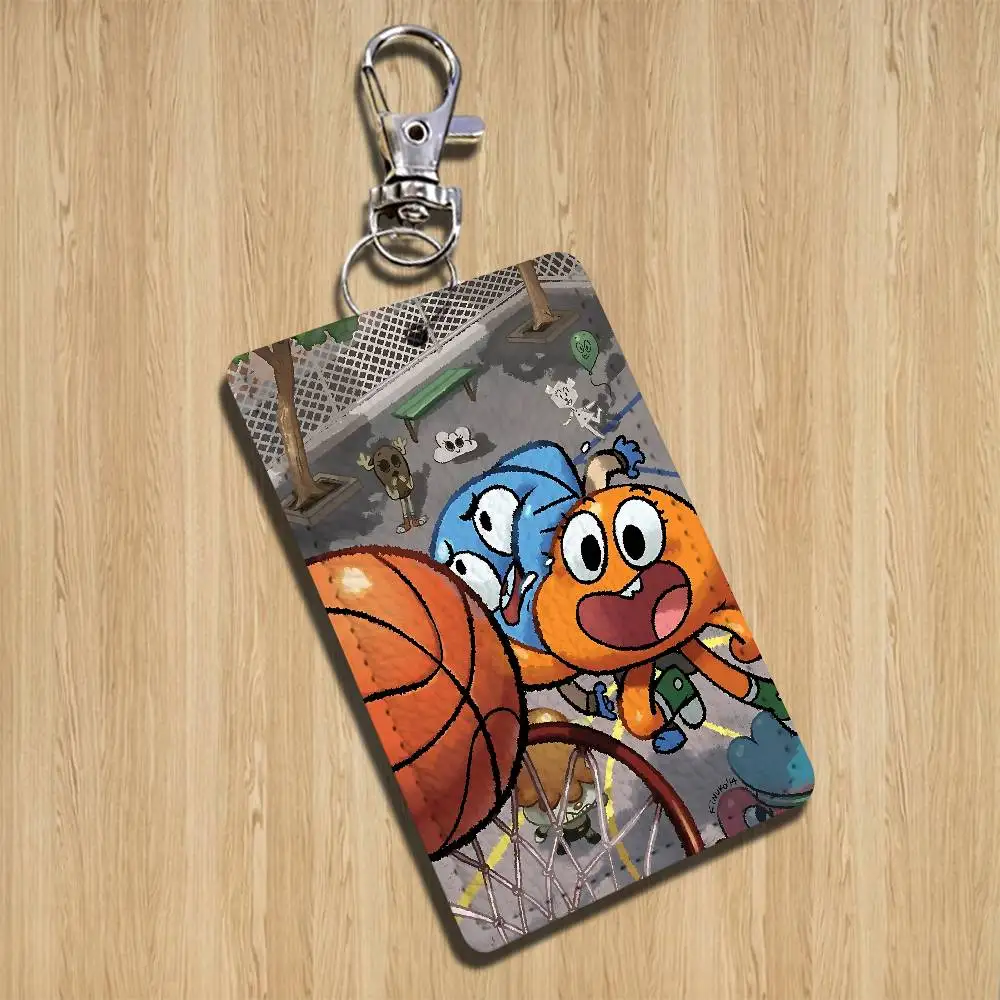 Portachiavi con Carte Anime del Cartone Animato 'The Amazing World of Gumball', Ciondolo alla Moda per Borsa, Porta Tessere, Porta Carte Bus, Carino per Adulti