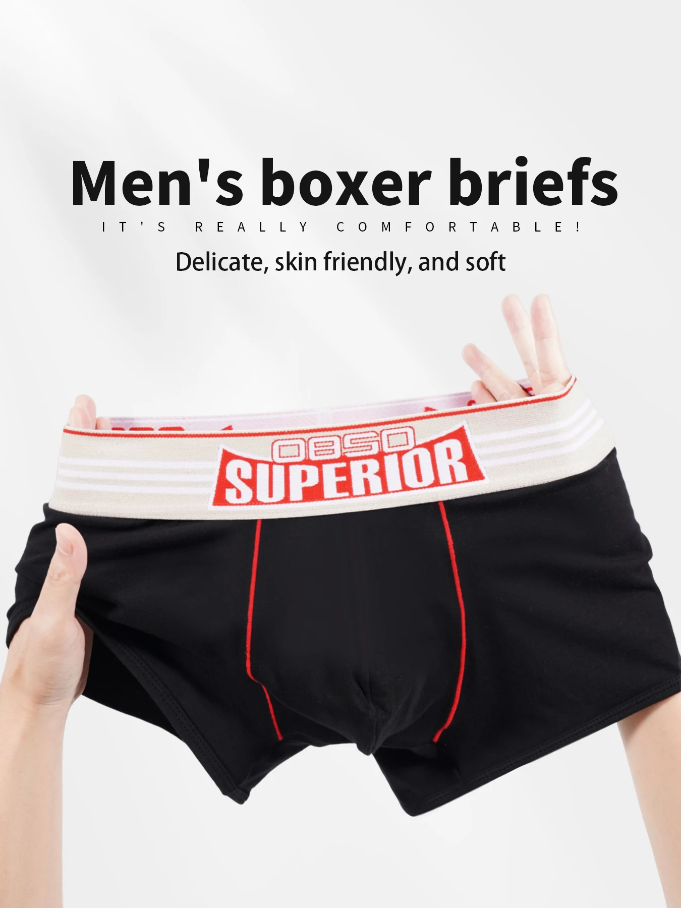 1PCS Men's 0850 SUPERIOR Print Boxer Briefs Comfy Cotton Breathable Stretch Underwear