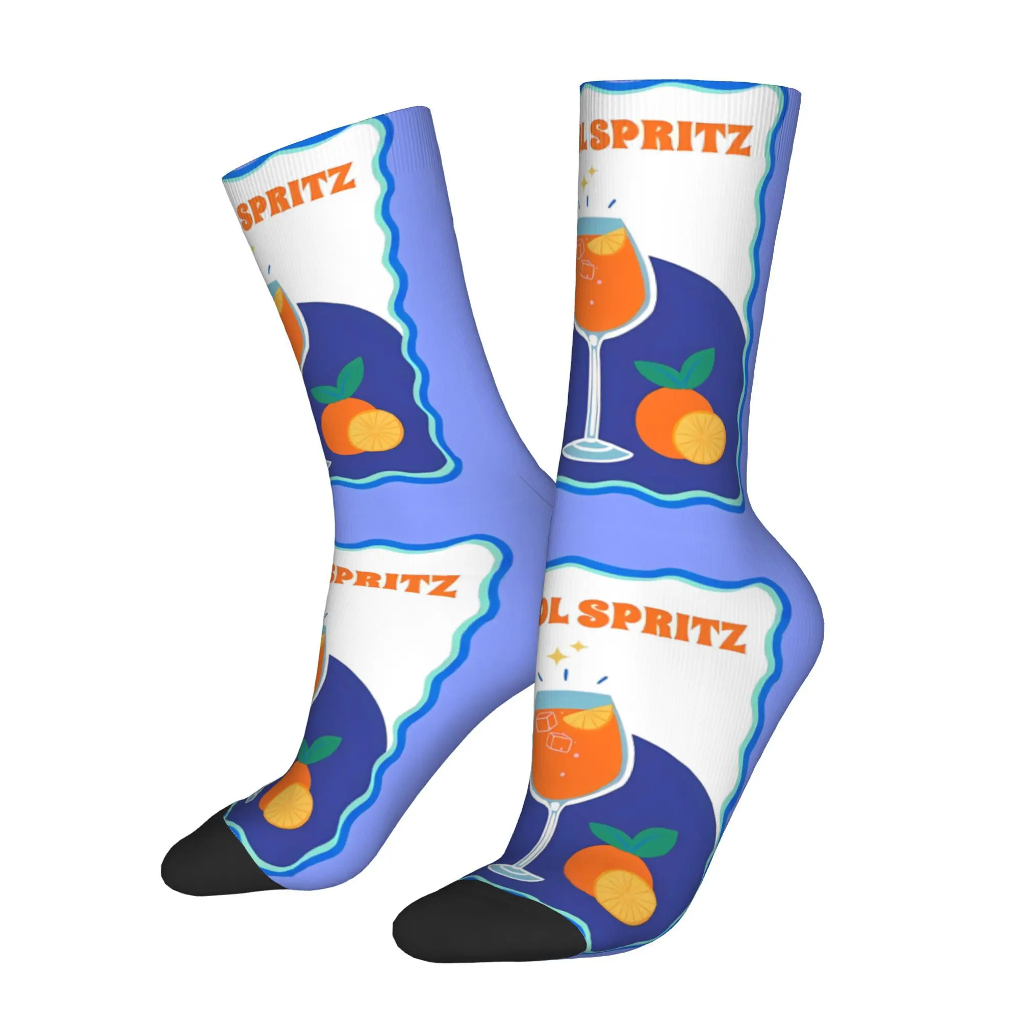 

Funny Crazy Sock for Men Aperol Cocktail Hip Hop Breathable Pattern Printed Crew Sock Novelty Gift