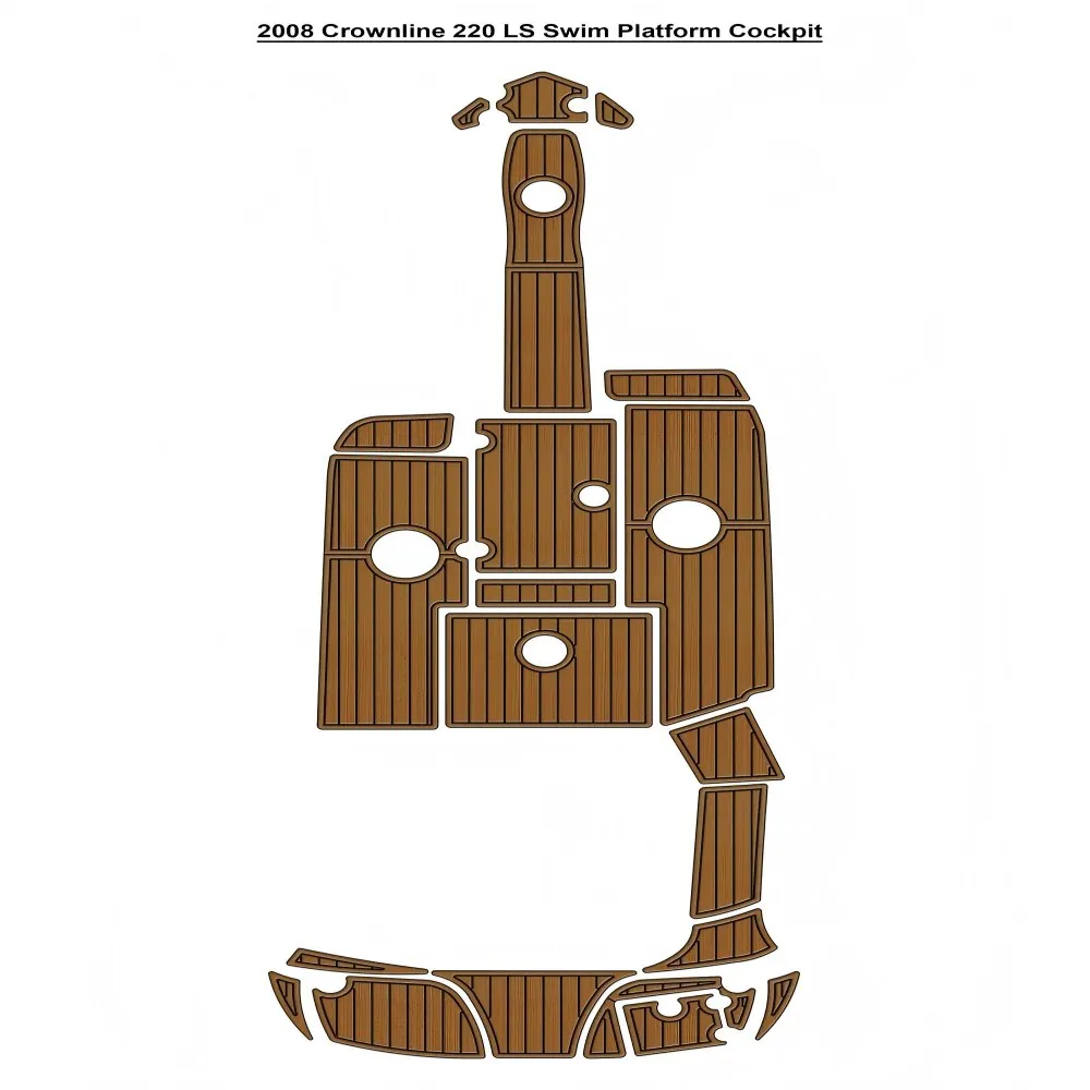 

2008 Crownline 220 LS Swim Platform Cockpit Pad Boat EVA Teak Deck Floor Mat SeaDek MarineMat Style Self Adhesive