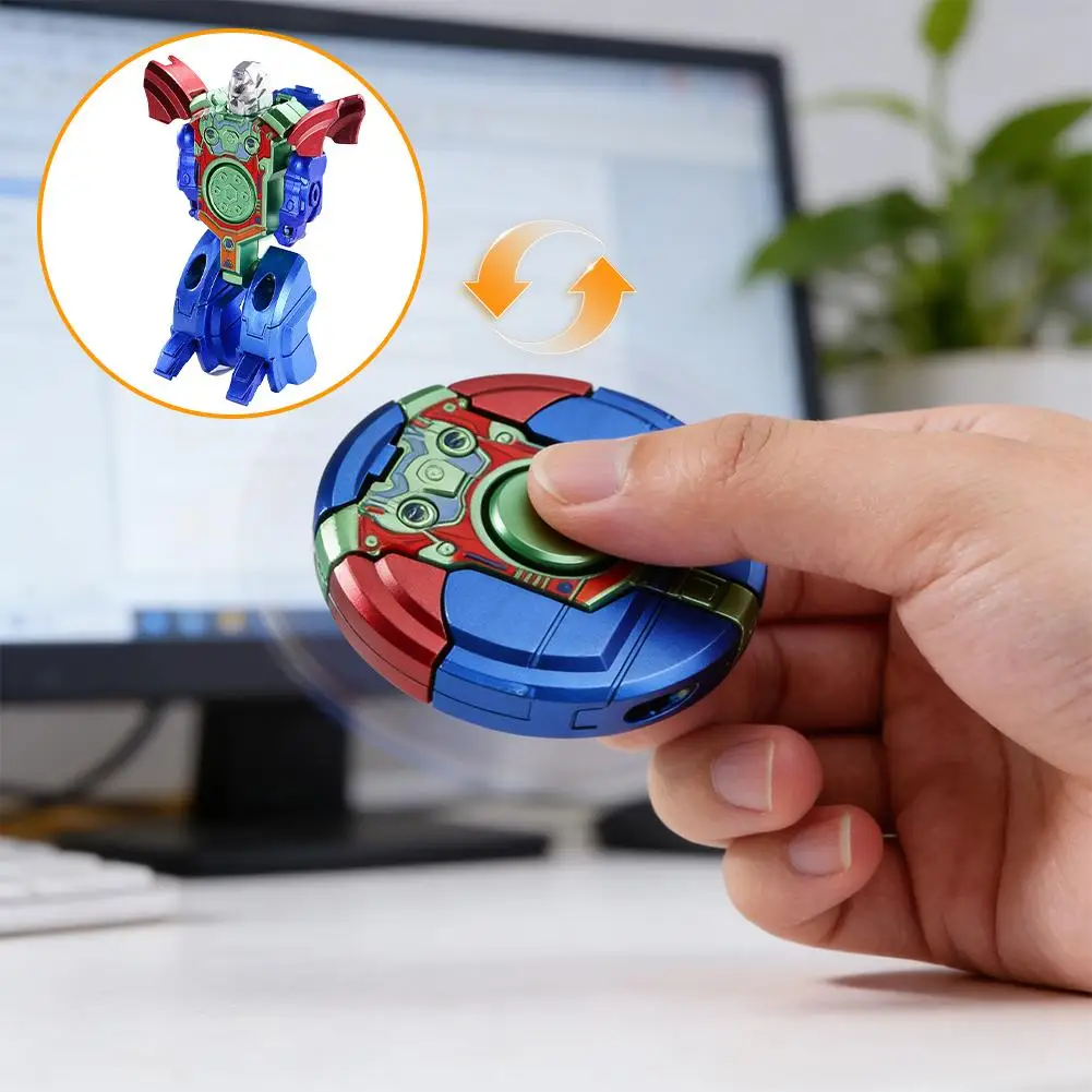Kreative Mini-Handspinner-Spielzeuge, Antistress Stressabbau Transformierbarer Roboter Fidget Spinner für Erwachsene und Kinder, Sensorisches Spielzeug Geschenk