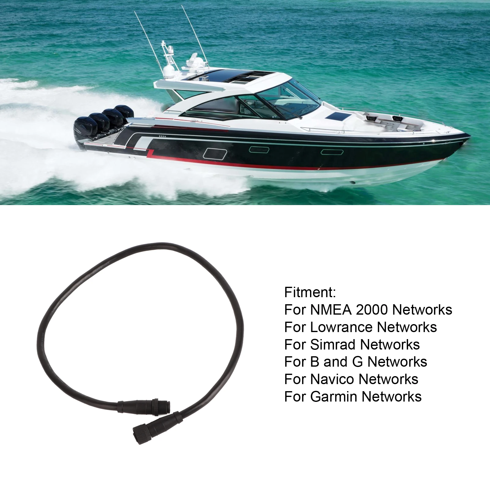 

Drop Cable Backbone Cable for NMEA2000 Backbone Cable 0.5m 5Pin IP67 Waterproof Marine GPS Accessories for Lowrance Networks