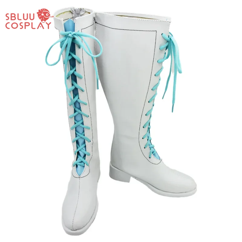 SBluuCosplay Anime Love Live Kotori 미나미 코스프레 신발 멋진 러쉬 블루 화이트 부츠