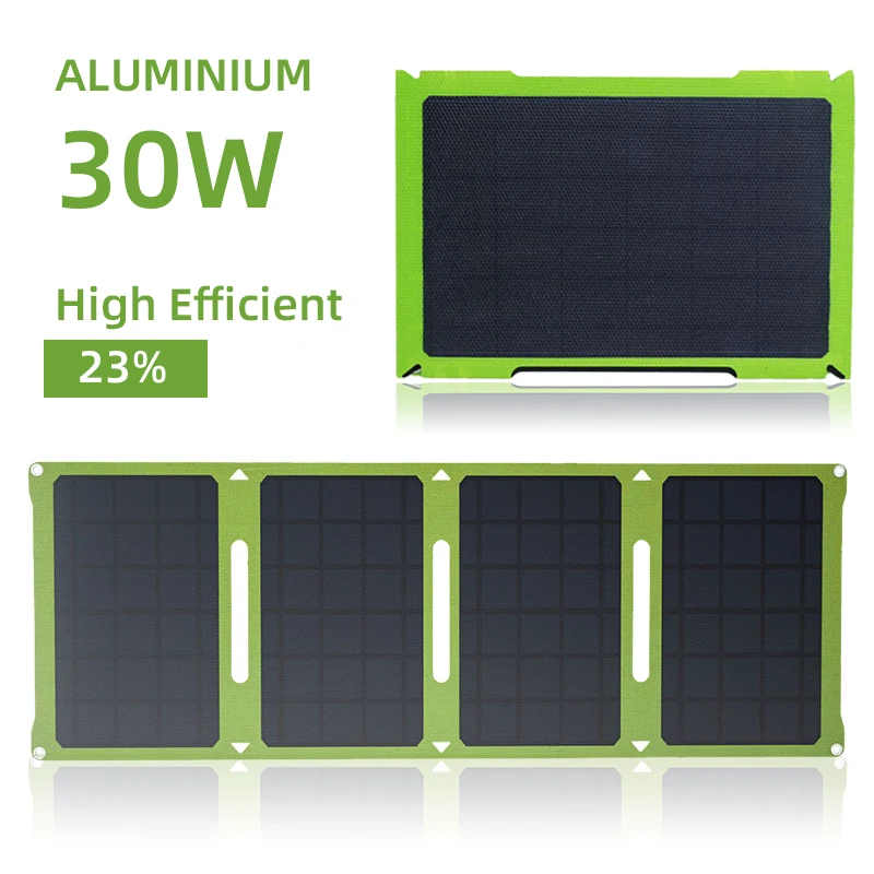 30W Small Folding  Panel Outdoor Camping Mobile Laptop Fast Charging Foldable  Charger Portable Solar